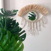 Moroccan Wood Bead Straw Woven Home Decor Crafts Devil's Eye Mirror Wall Ornaments